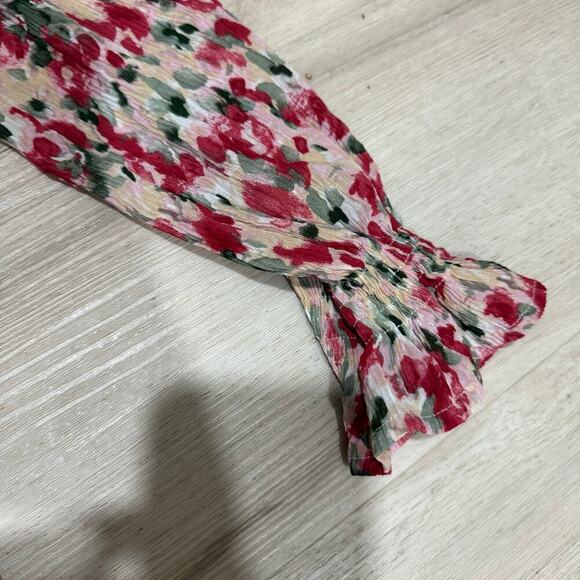 NA-KD Structured Overlap V Neck Maxi Dress Floral Print Long Sleeve Size 34 XS - Picture 6 of 12